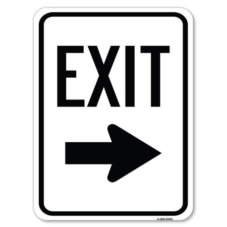 Signmission Parking Lot Sign Exit Sign Right Arrow Alum Rust Proof Parking Sign, 24" L, 18" H, A-1824-23421 A-1824-23421